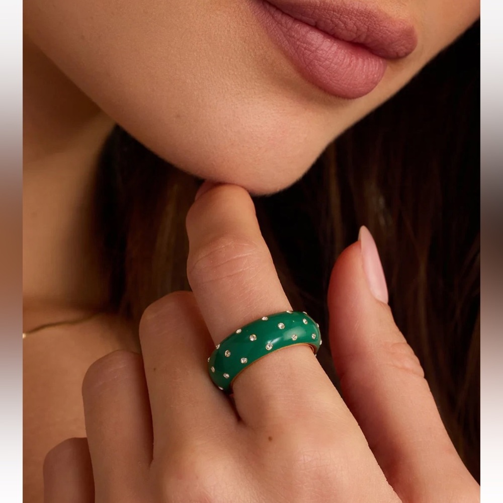 Gorjana Noel Shimmer Ring - Emerald Green